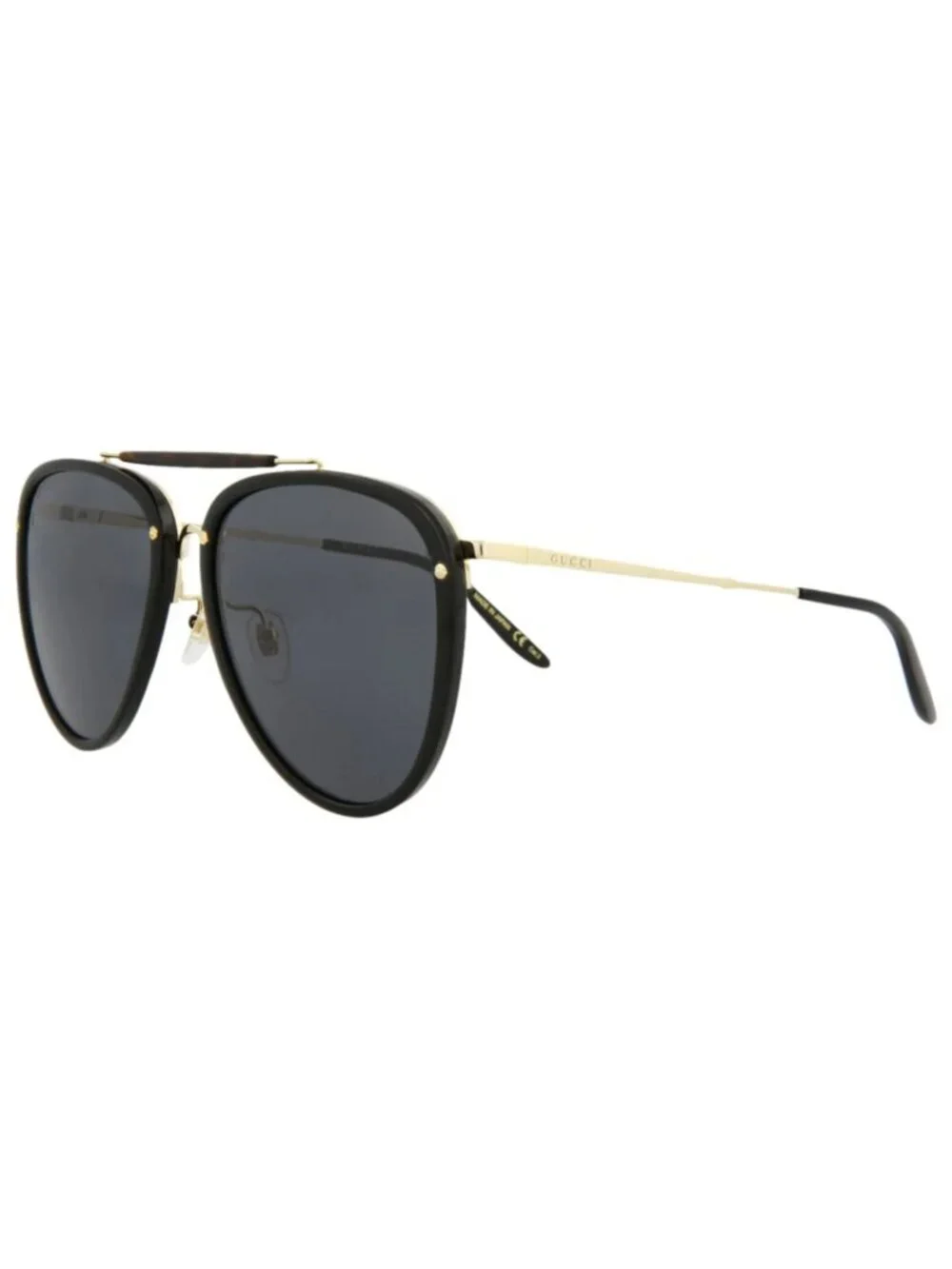 New Gucci Women's Sunglasses Aviator Acetate Frame Mens Havana Gold Green